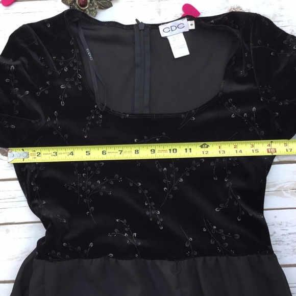 Vintage CDC Black Embroidered Sheer Panel Jumpsuit - Picture 6 of 7